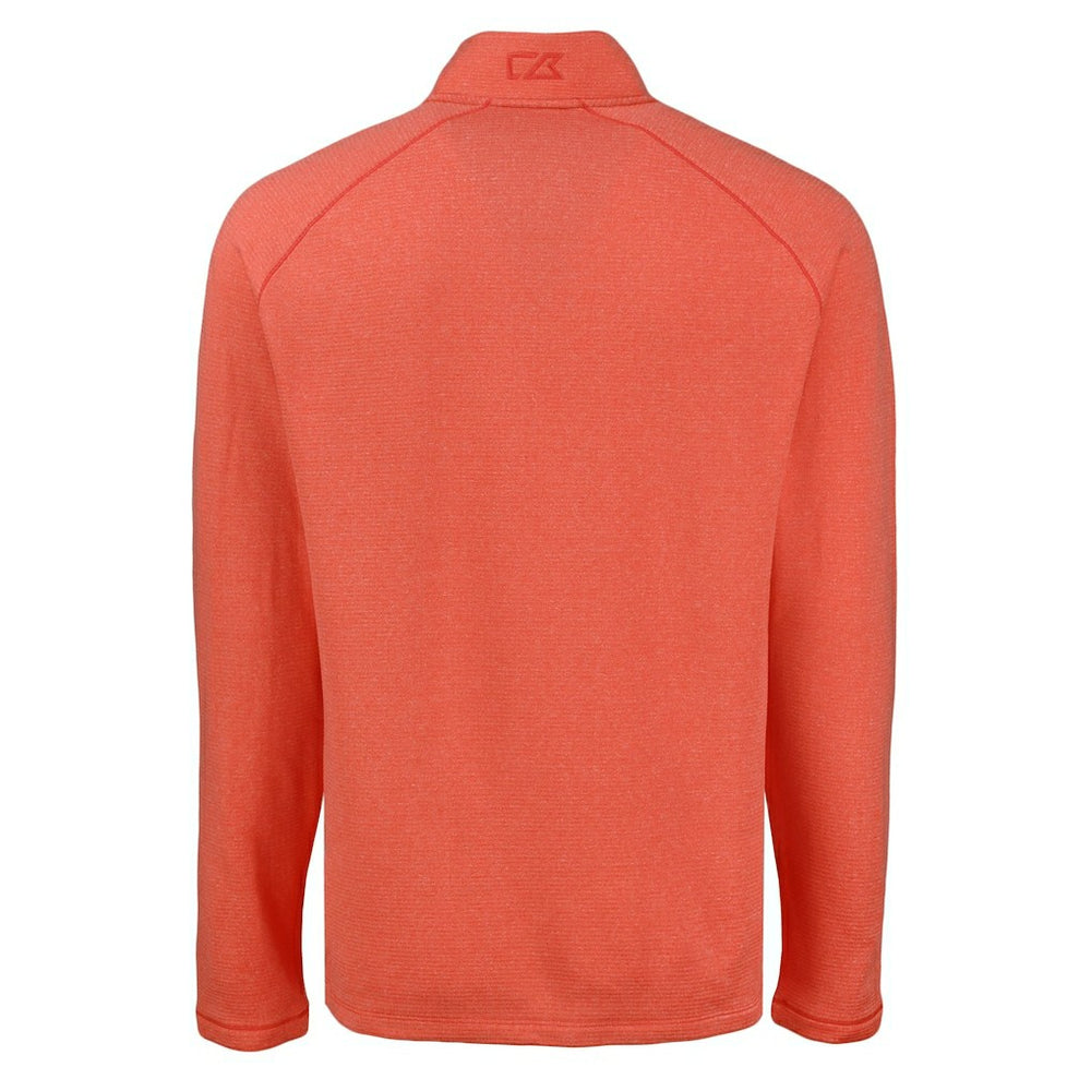 Denver Broncos Cutter & Buck Peshastin Eco Fleece Tri-Blend Raglan Recycled Quarter-Zip Jacket - Heather Orange Jackets