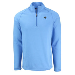 Carolina Panthers Cutter & Buck Peshastin Eco Fleece Tri-Blend Raglan Recycled Quarter-Zip Jacket - Heather Blue Jackets