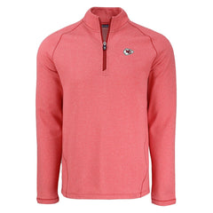 Kansas City Chiefs Cutter & Buck Peshastin Eco Fleece Tri-Blend Raglan Recycled Quarter-Zip Jacket - Heather Red Jackets