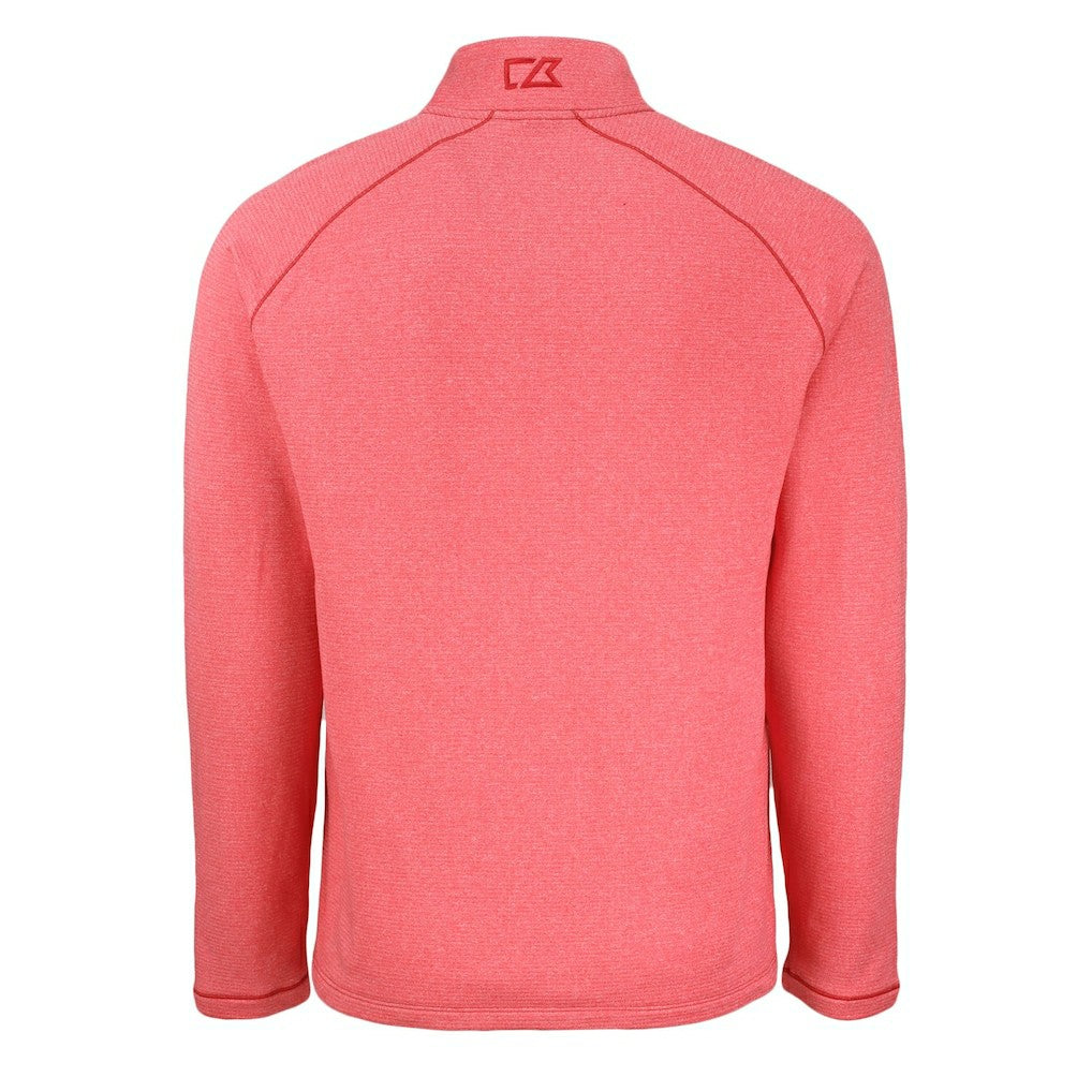 Kansas City Chiefs Cutter & Buck Peshastin Eco Fleece Tri-Blend Raglan Recycled Quarter-Zip Jacket - Heather Red Jackets