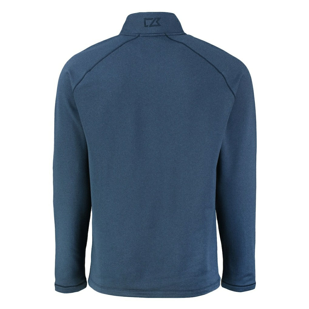 Minnesota Vikings Cutter & Buck Peshastin Eco Fleece Tri-Blend Raglan Recycled Quarter-Zip Jacket - Heather Navy Jackets