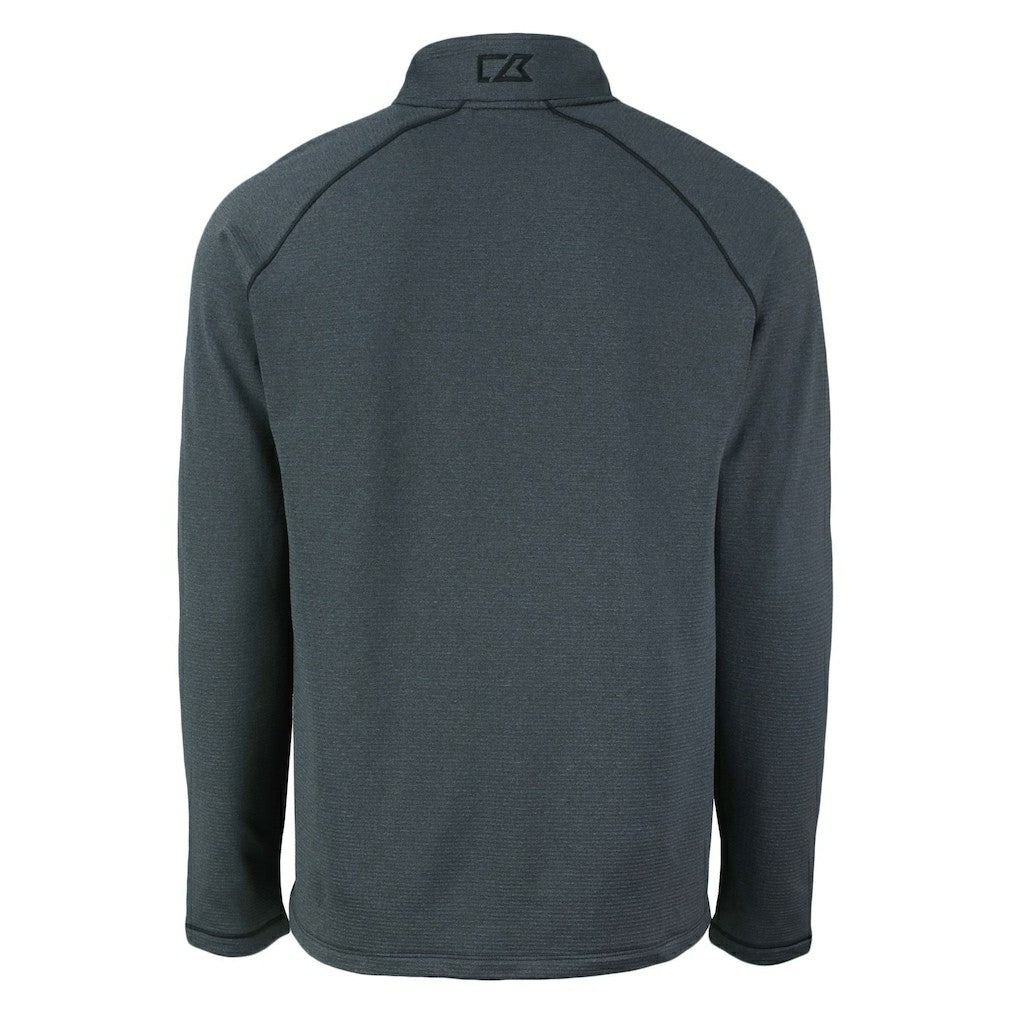 Minnesota Vikings Cutter & Buck Peshastin Eco Fleece Tri-Blend Raglan Recycled Quarter-Zip Jacket - Heather Black Jackets
