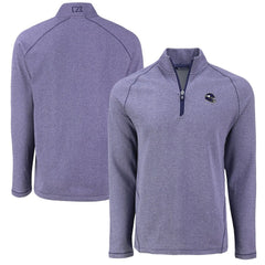 Minnesota Vikings Cutter & Buck Peshastin Eco Fleece Tri-Blend Raglan Recycled Quarter-Zip Jacket - Heather Purple Jackets