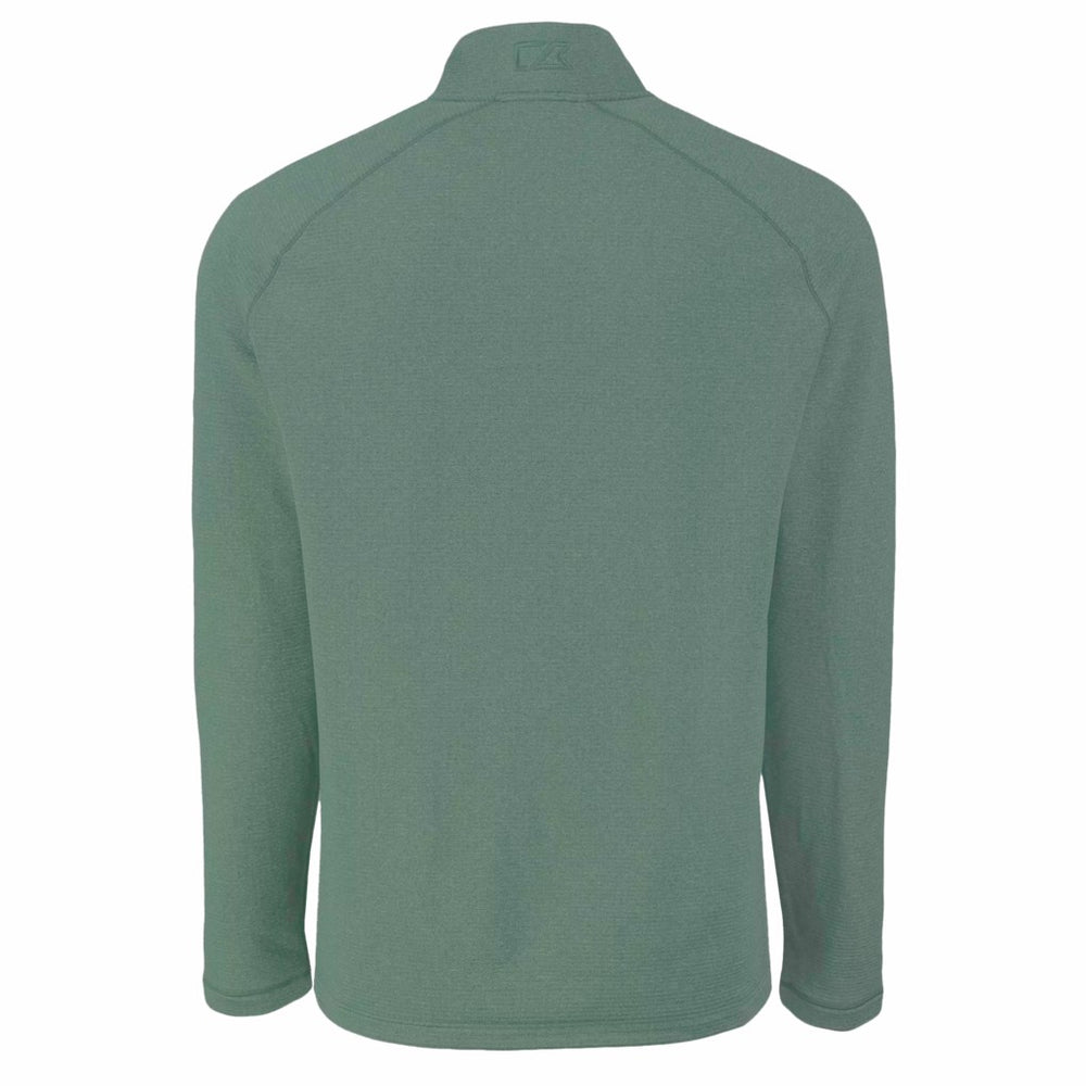 New York Jets Cutter & Buck Peshastin Eco Fleece Recycled Half-Zip Top - Heather Green Tops