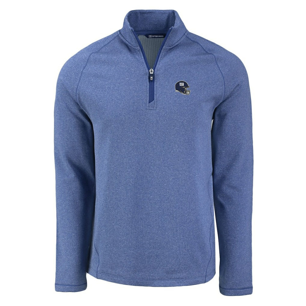 New York Giants Cutter & Buck Peshastin Eco Fleece Tri-Blend Raglan Recycled Quarter-Zip Jacket - Heather Royal Jackets
