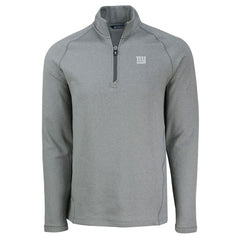 New York Giants Cutter & Buck Peshastin Eco Fleece Tri-Blend Raglan Recycled Quarter-Zip Jacket - Heather Gray Jackets