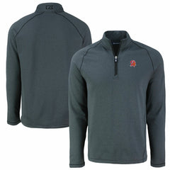 Tampa Bay Buccaneers Cutter & Buck Peshastin Eco Fleece Tri-Blend Raglan Recycled Quarter-Zip Jacket - Heather Black Jackets