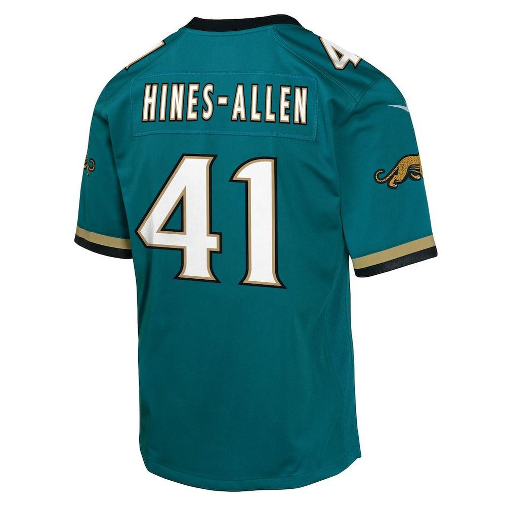 Josh Hines-Allen Jacksonville Jaguars Youth Alternate 2 Prowler Throwback Game Jersey - Teal Jerseys