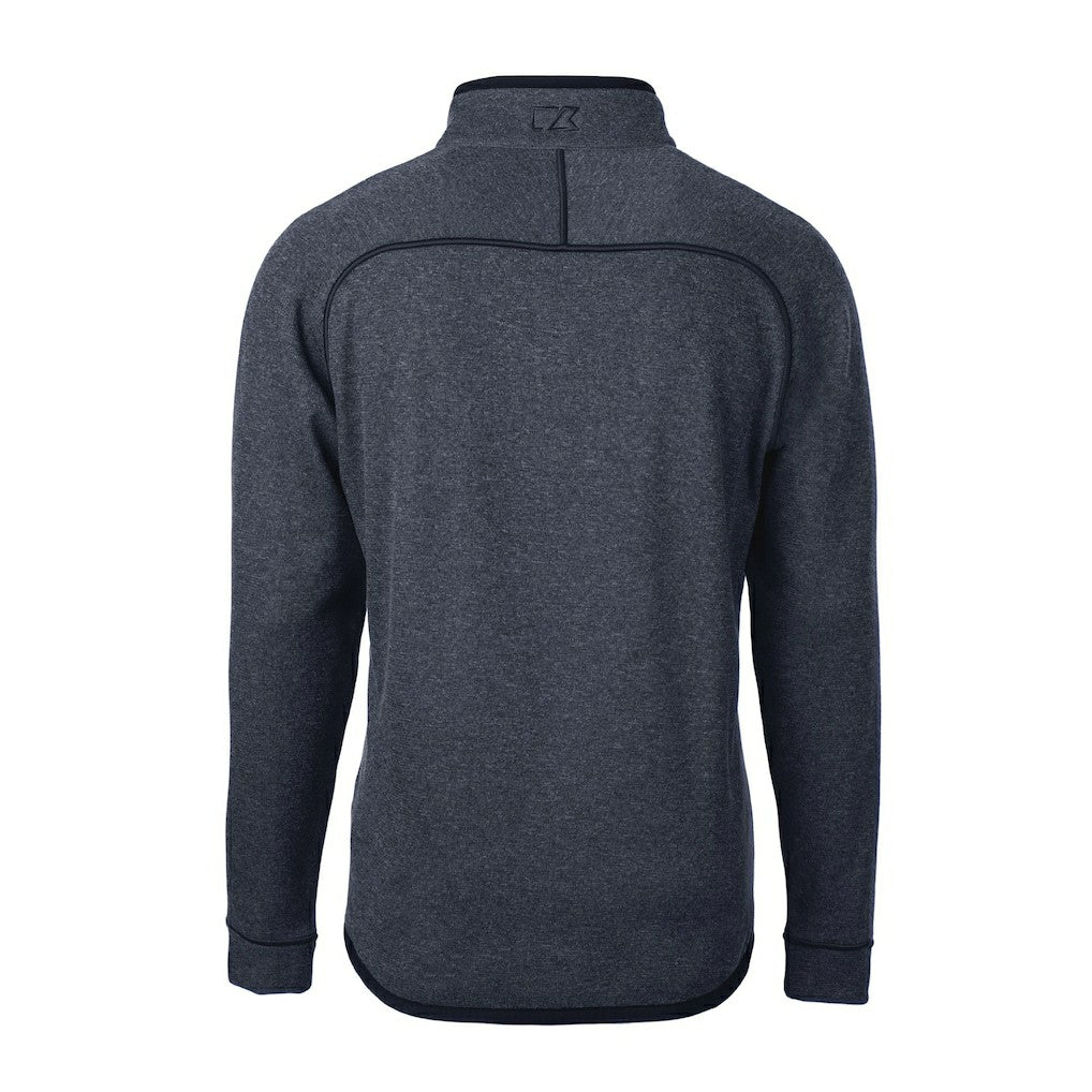 New York Giants Cutter & Buck Big & Tall Mainsail Sweater-Knit Raglan Half-Zip Jacket - Heather Navy Jackets