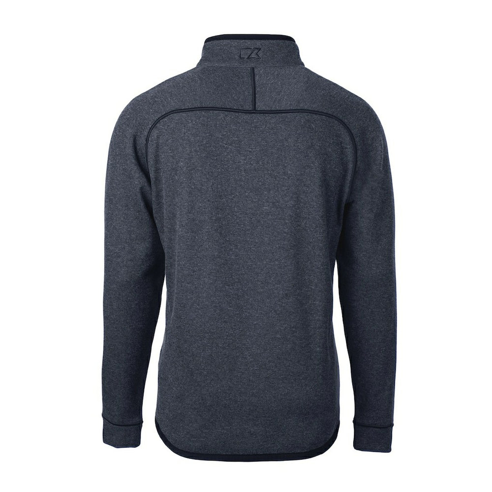 New York Giants Cutter & Buck Big & Tall Mainsail Sweater-Knit Raglan Half-Zip Jacket - Heather Navy Jackets