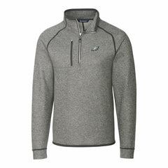 Philadelphia Eagles Cutter & Buck Big & Tall Mainsail Sweater-Knit Raglan Half-Zip Jacket - Heather Gray Jackets
