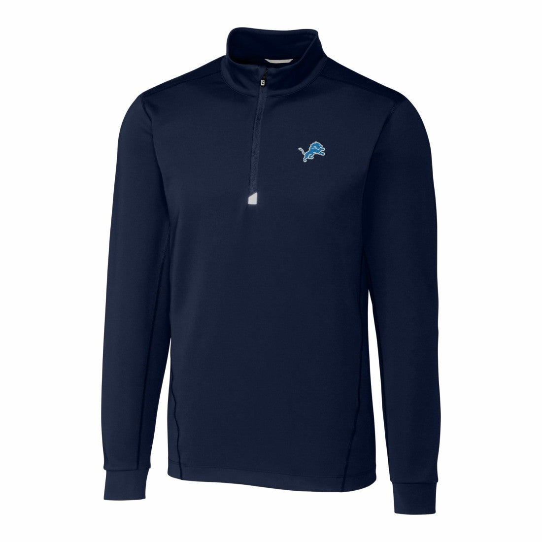 Detroit Lions Cutter & Buck Big & Tall Traverse Stretch Quarter-Zip Top - Navy Tops