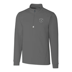 Las Vegas Raiders Cutter & Buck Big & Tall Traverse Stretch Quarter-Zip Top - Gray Tops