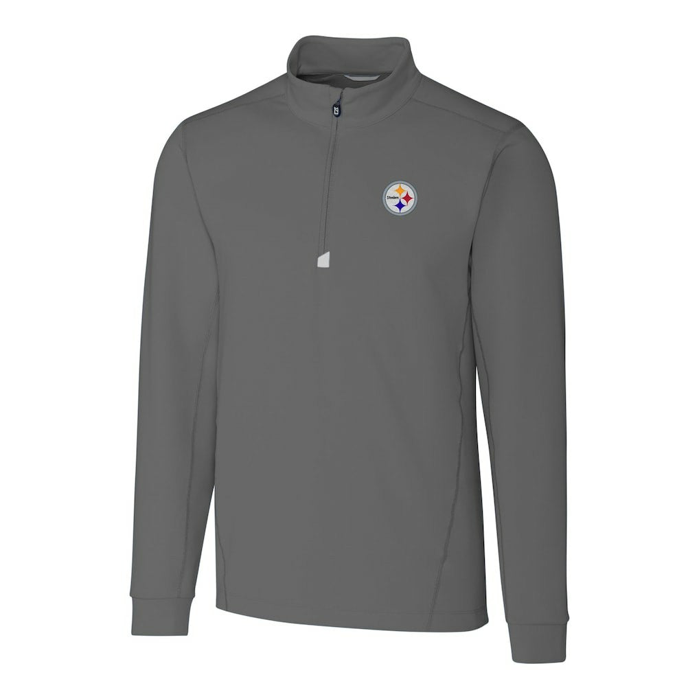 Pittsburgh Steelers Cutter & Buck Big & Tall Traverse Stretch Quarter-Zip Top - Gray Tops