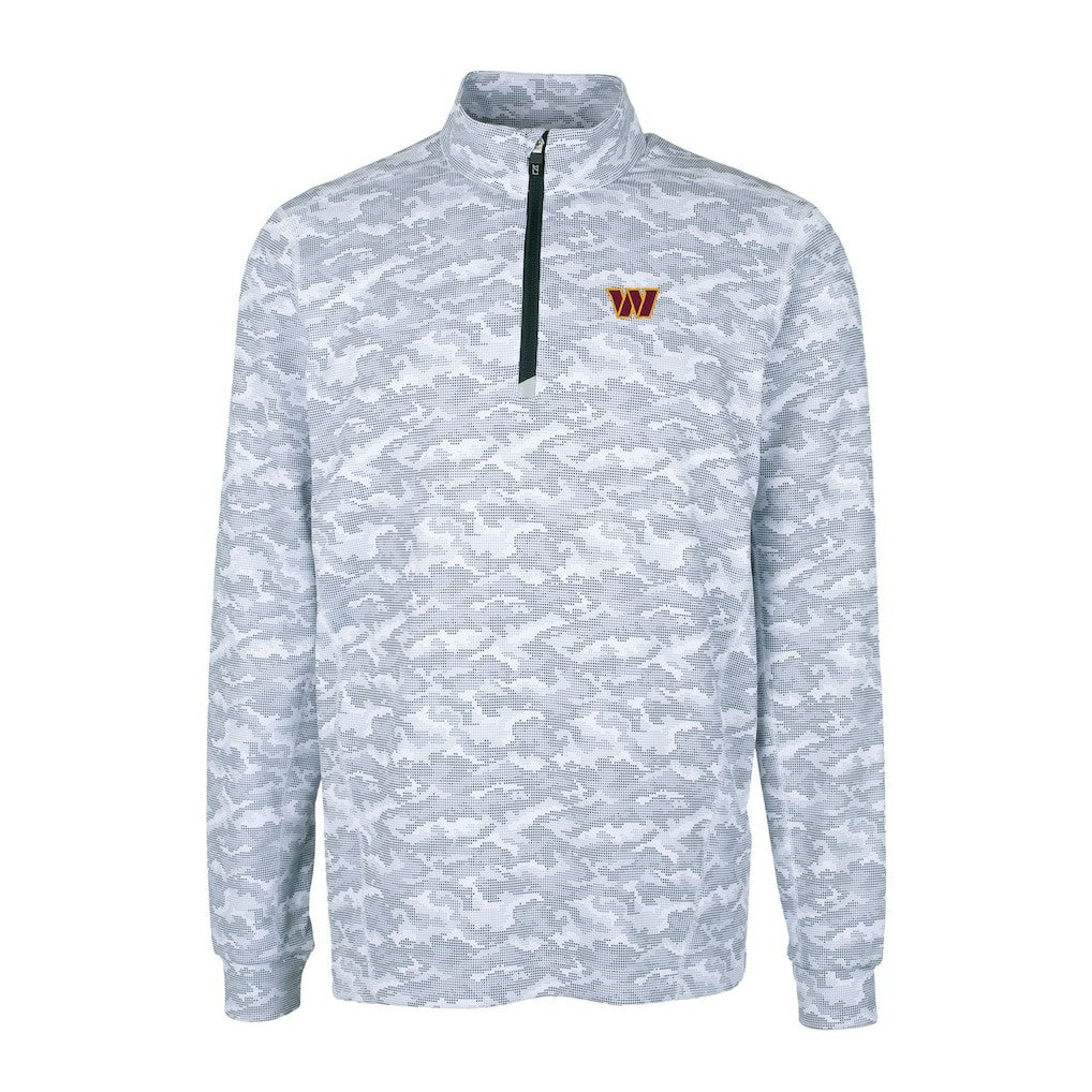 Washington Commanders Cutter & Buck Big & Tall Traverse Eco Camo Tri-Blend DryTec Quarter-Zip Jacket - Charcoal Jackets
