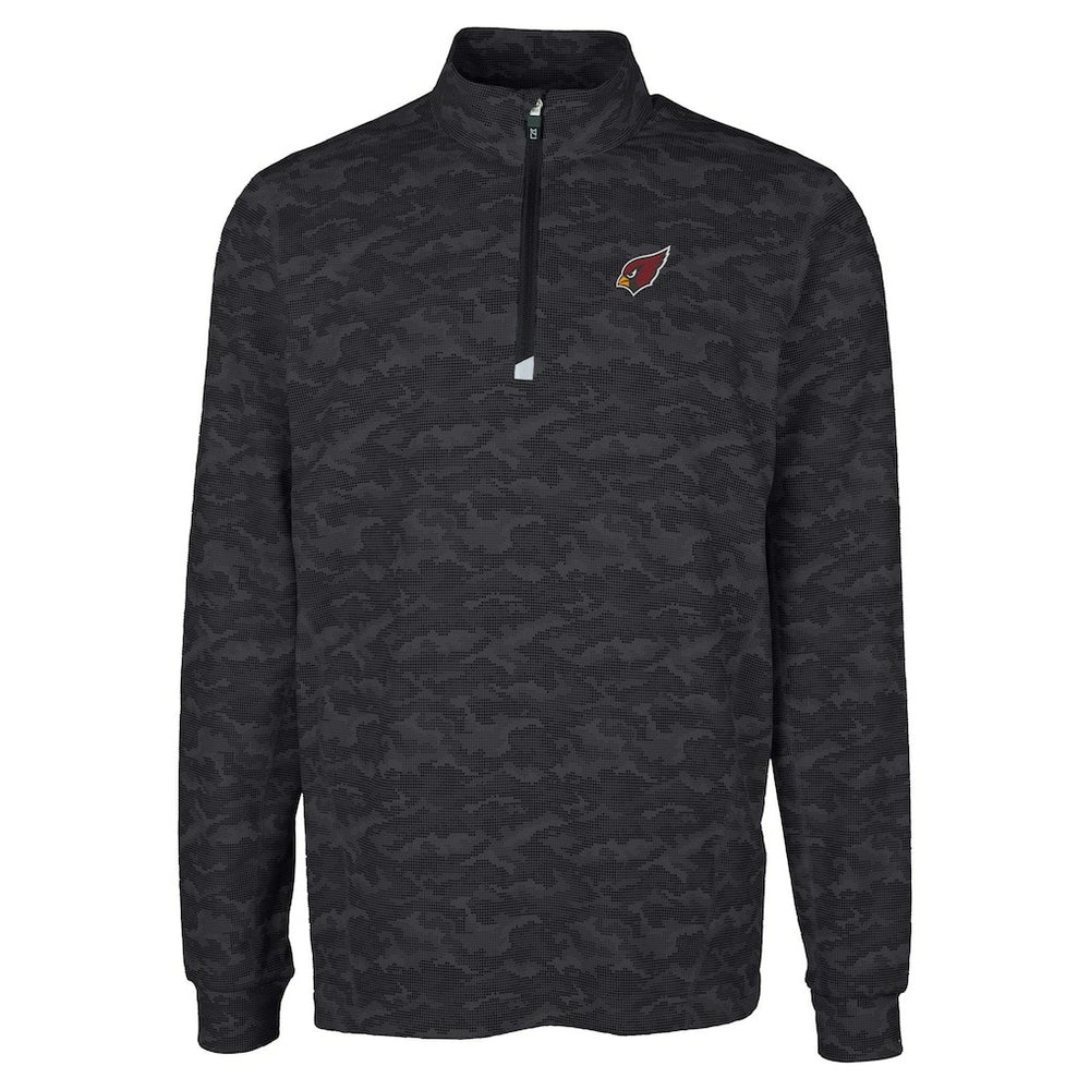 Arizona Cardinals Cutter & Buck Big & Tall Traverse Eco Camo Tri-Blend DryTec Quarter-Zip Jacket - Black Jackets