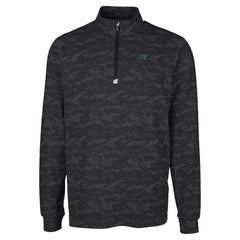 Carolina Panthers Cutter & Buck Big & Tall Traverse Eco Camo Tri-Blend DryTec Quarter-Zip Jacket - Black Jackets
