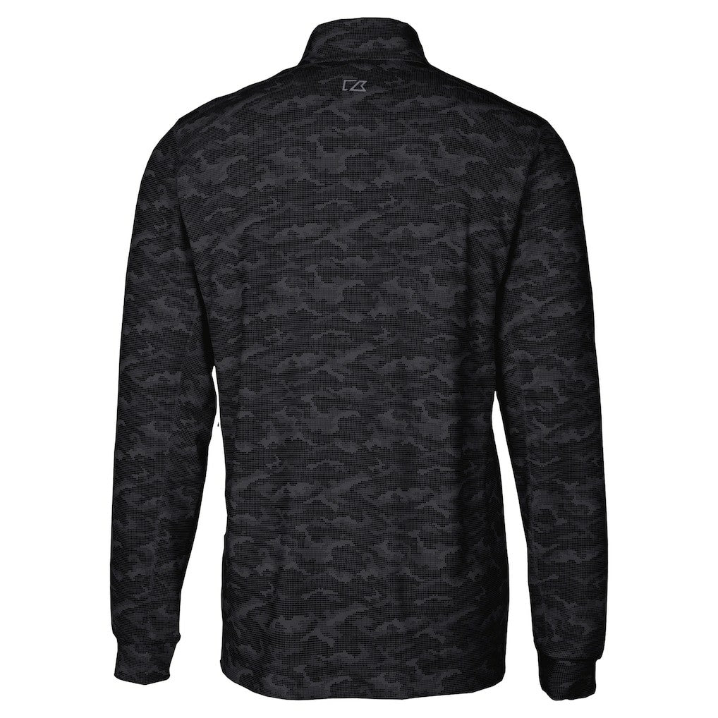 Carolina Panthers Cutter & Buck Big & Tall Traverse Eco Camo Tri-Blend DryTec Quarter-Zip Jacket - Black Jackets