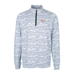 Chicago Bears Cutter & Buck Big & Tall Traverse Eco Camo Tri-Blend DryTec Quarter-Zip Jacket - Charcoal Jackets