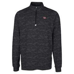 New York Giants Cutter & Buck Big & Tall Traverse Eco Camo Tri-Blend DryTec Quarter-Zip Jacket - Black Jackets