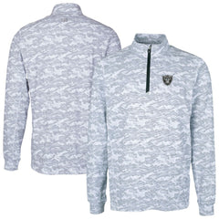 Las Vegas Raiders Cutter & Buck Big & Tall Traverse Eco Camo Tri-Blend DryTec Quarter-Zip Jacket - Charcoal Jackets