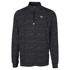 Jacksonville Jaguars Cutter & Buck Big & Tall Traverse Eco Camo Tri-Blend DryTec Quarter-Zip Jacket - Black Jackets