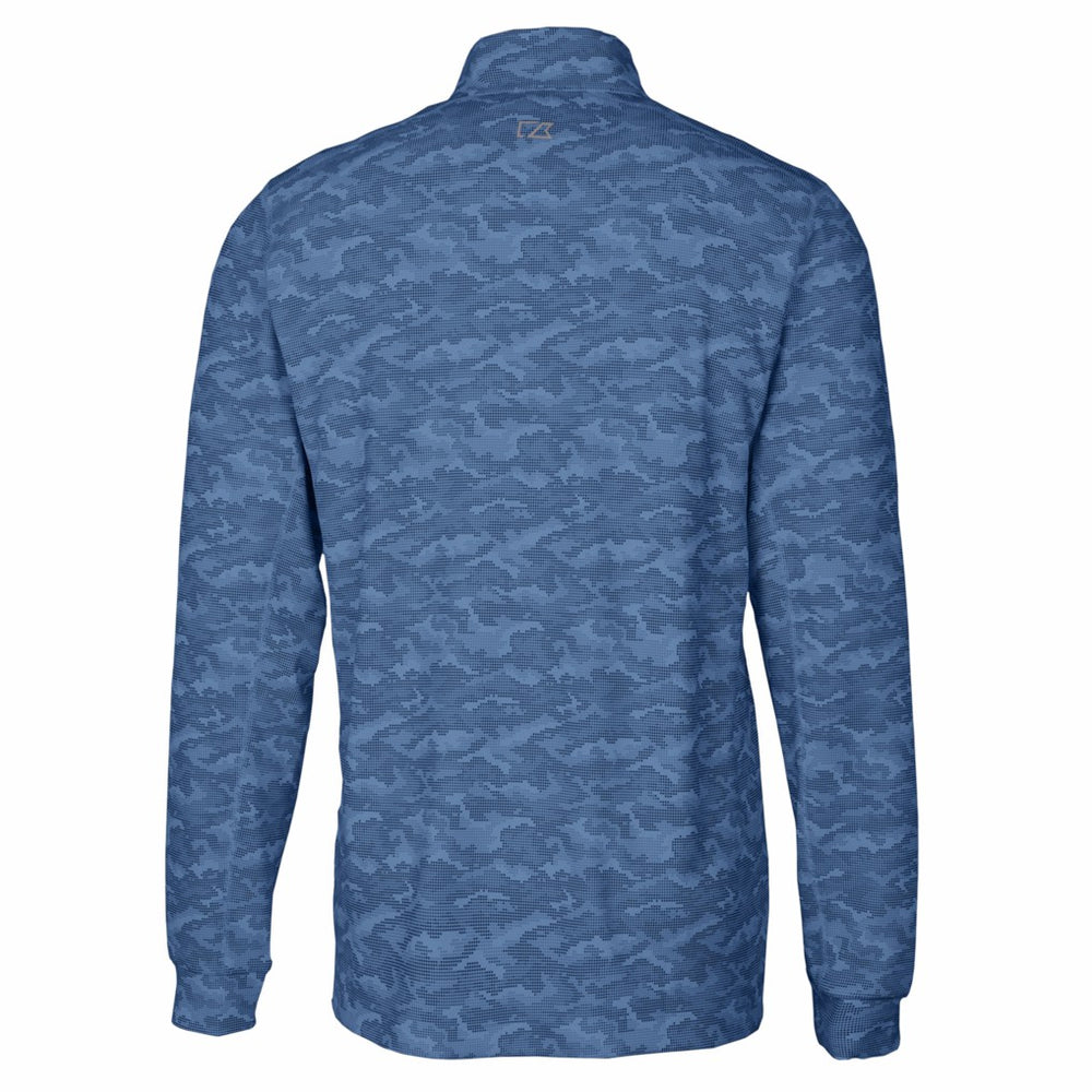 Los Angeles Chargers Cutter & Buck Big & Tall Traverse Eco Camo Tri-Blend DryTec Quarter-Zip Jacket - Navy Jackets