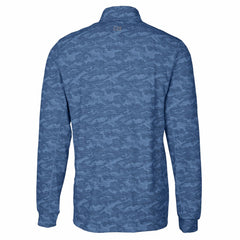 Los Angeles Chargers Cutter & Buck Big & Tall Traverse Eco Camo Tri-Blend DryTec Quarter-Zip Jacket - Navy Jackets
