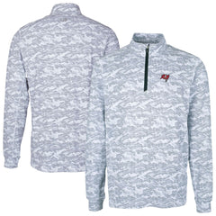 Tampa Bay Buccaneers Cutter & Buck Big & Tall Traverse Eco Camo Tri-Blend DryTec Quarter-Zip Jacket - Charcoal Jackets