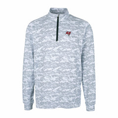 Tampa Bay Buccaneers Cutter & Buck Big & Tall Traverse Eco Camo Tri-Blend DryTec Quarter-Zip Jacket - Charcoal Jackets