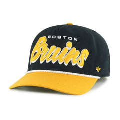 Boston Bruins '47 Dropshadow Rope Hitch Adjustable Hat - Black/Gold | US 202096284