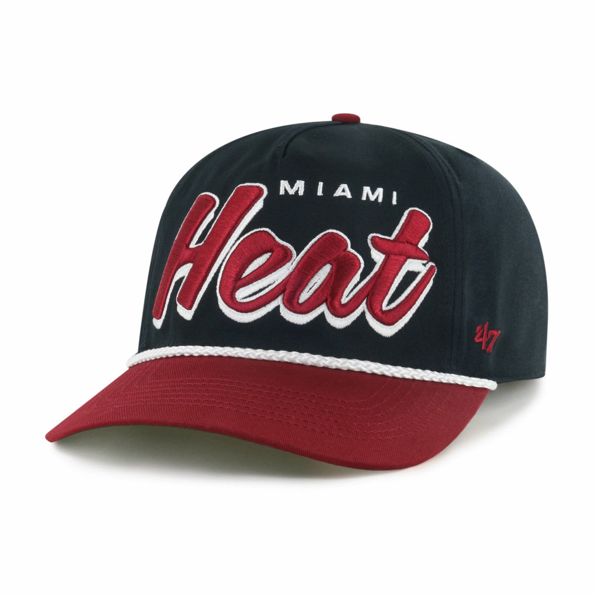 Miami Heat '47 Dropshadow Rope Hitch Adjustable Hat Black/Red - 47 brand