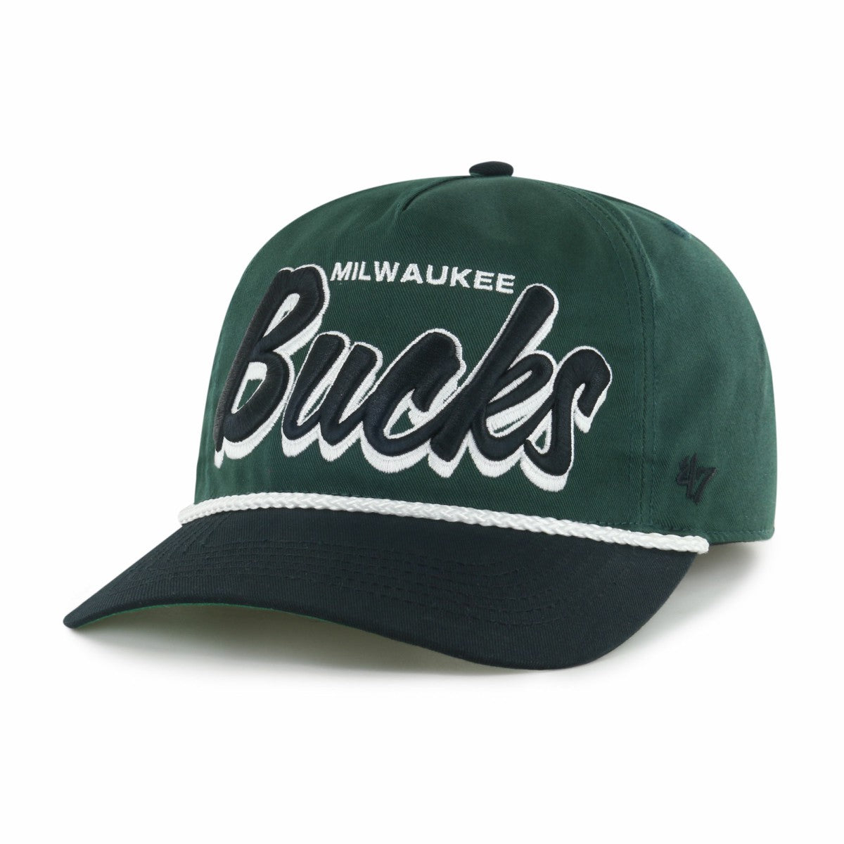 Milwaukee Bucks '47 Dropshadow Rope Hitch Adjustable Hat Hunter Green/Black - 47 brand