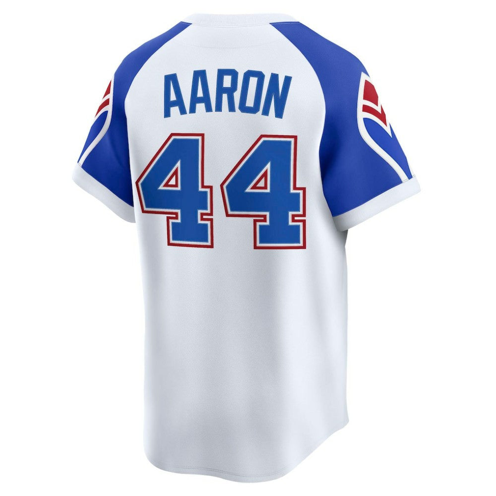 Hank Aaron Atlanta Braves Nike Throwback Cooperstown Collection Limited Jersey - White Jerseys