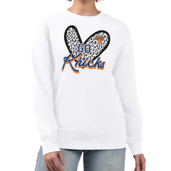 New York Knicks G-III 4Her by Carl Banks Women's Leopard Heart Fleece Pullover Sweatshirt White outlet