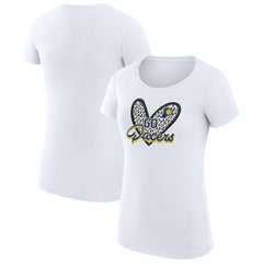 Indiana Pacers G-III 4Her by Carl Banks Women's Super-Slim Fit Lightweight Leopard Heart T-Shirt White