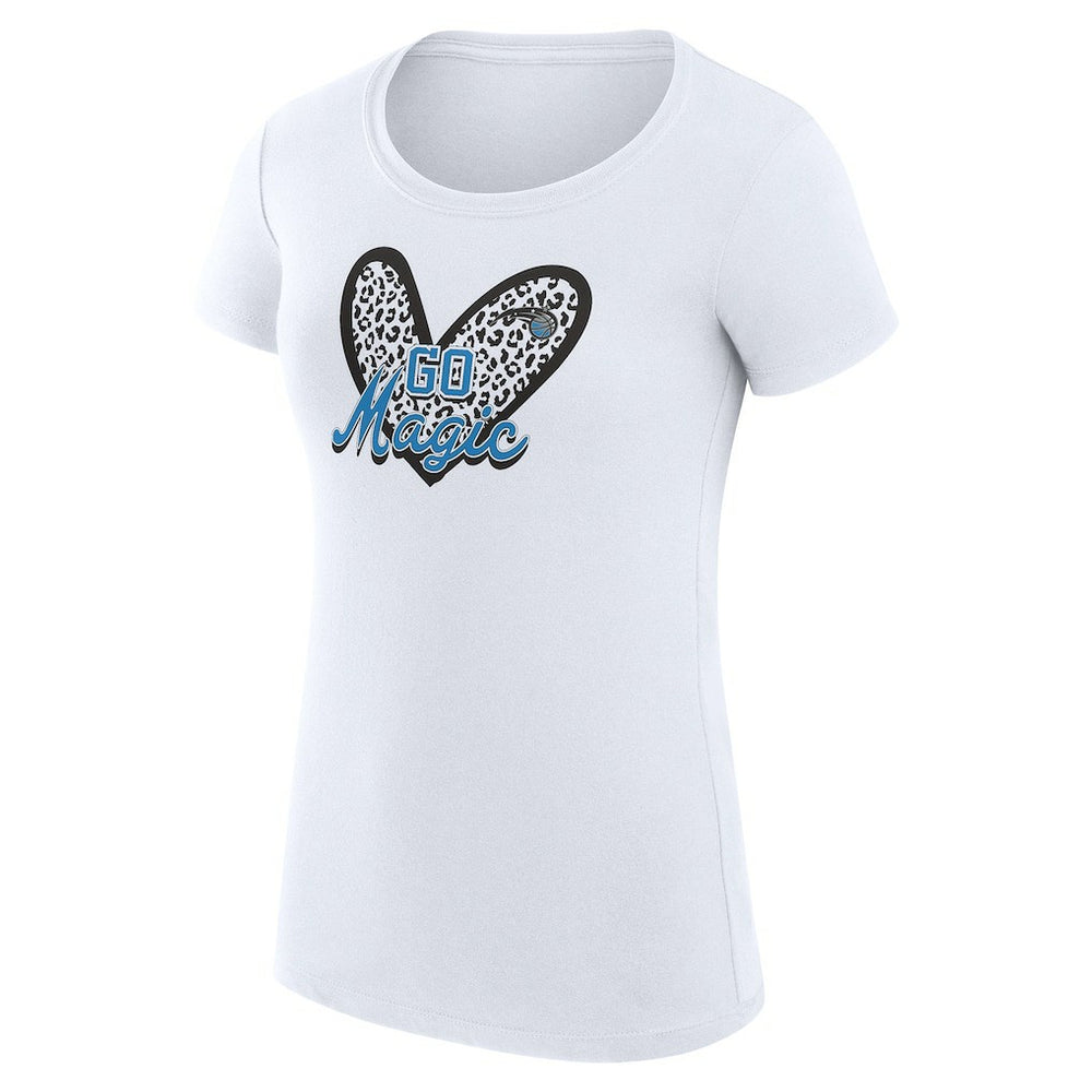 Orlando Magic G-III 4Her by Carl Banks Women's Super-Slim Fit Lightweight Leopard Heart T-Shirt White outlet