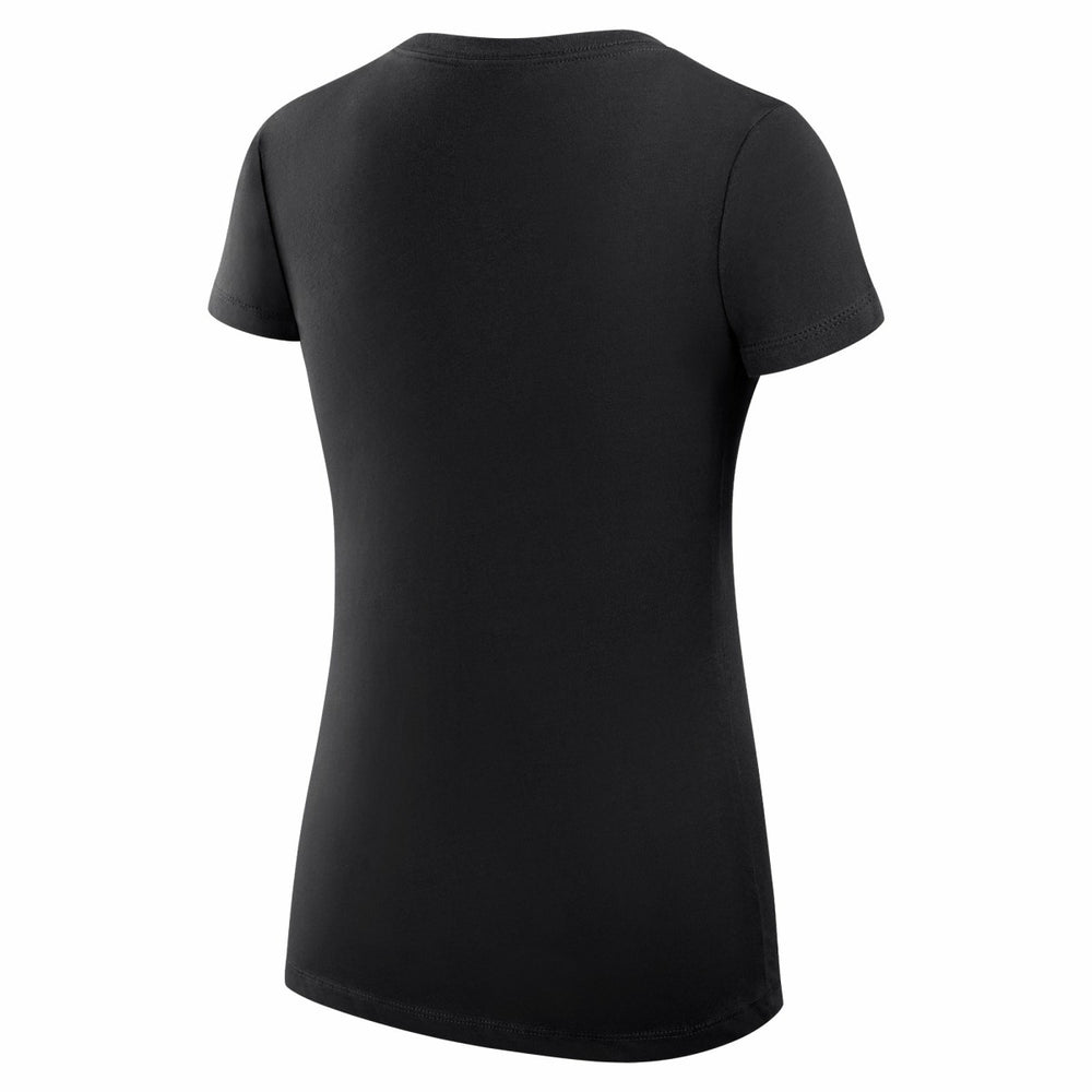 Los Angeles Lakers G-III 4Her by Carl Banks Women's Super-Slim Fit Lightweight Leopard Heart V-Neck T-Shirt Black