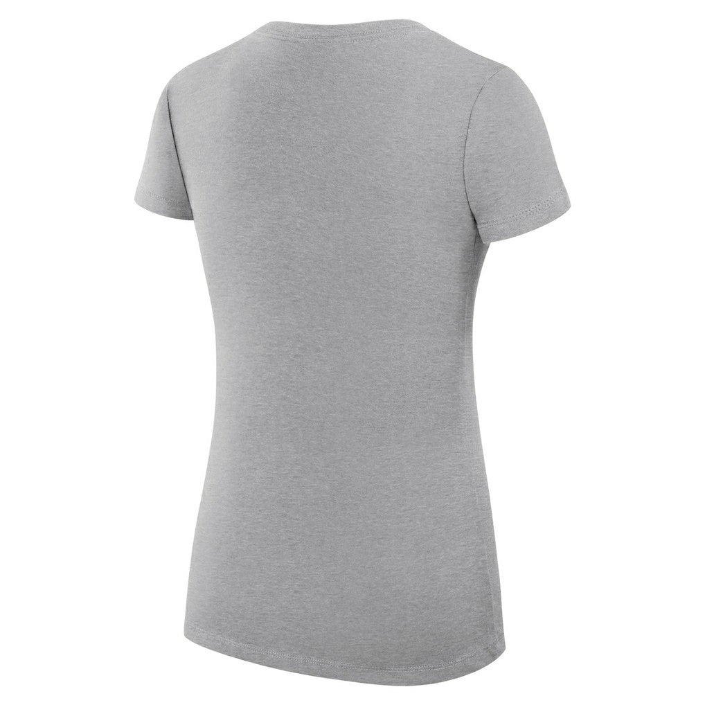 Oklahoma City Thunder G-III 4Her by Carl Banks Women's Super-Slim Fit Lightweight Leopard Heart V-Neck T-Shirt Heather Gray