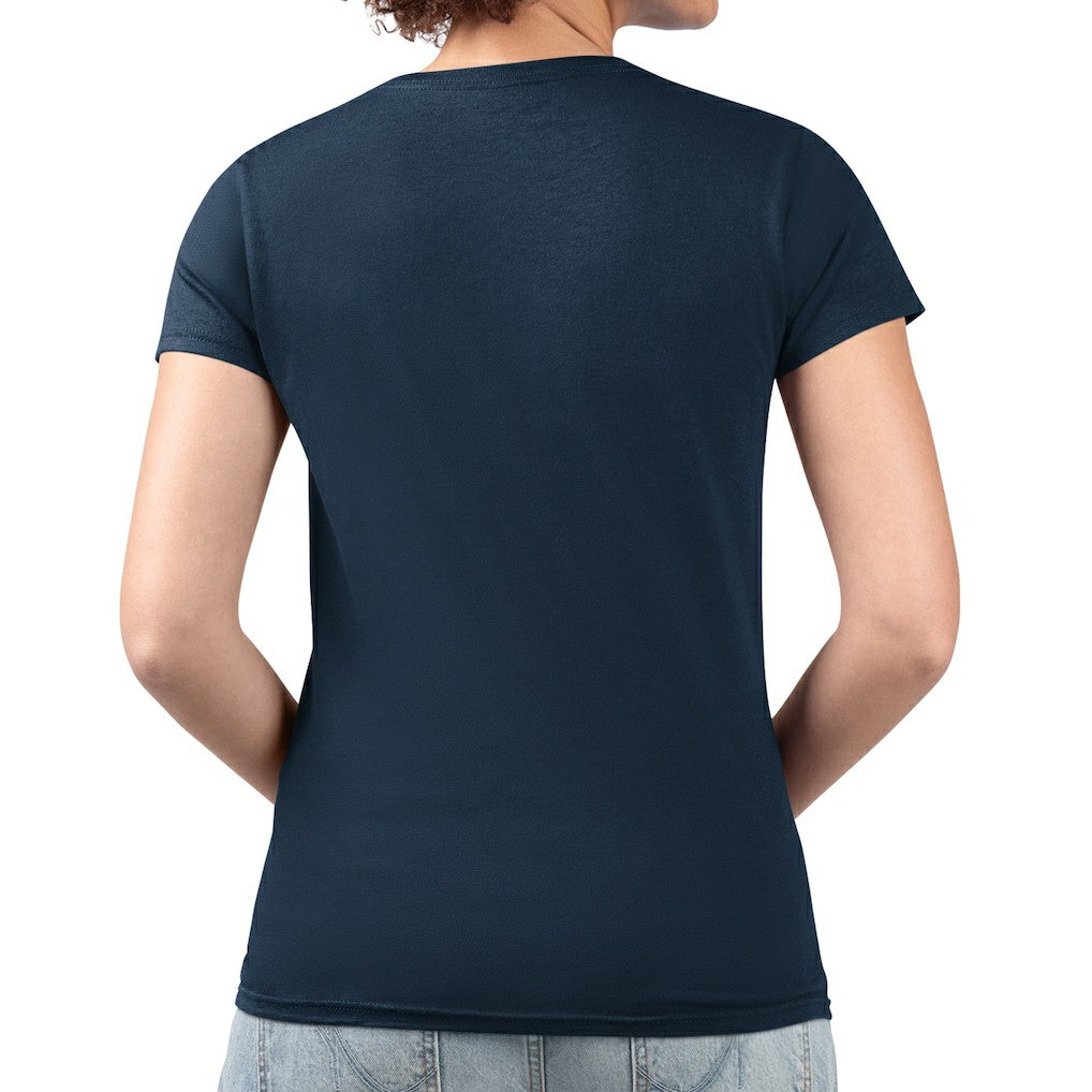 Denver Nuggets G-III 4Her by Carl Banks Women's Super-Slim Fit Lightweight Leopard Heart V-Neck T-Shirt Navy