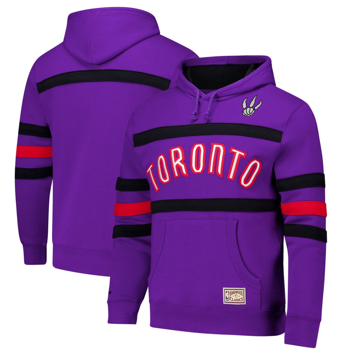 Toronto Raptors Hardwood Classics Nights Head Coach Pullover Hoodie Purple - Mitchell & Ness