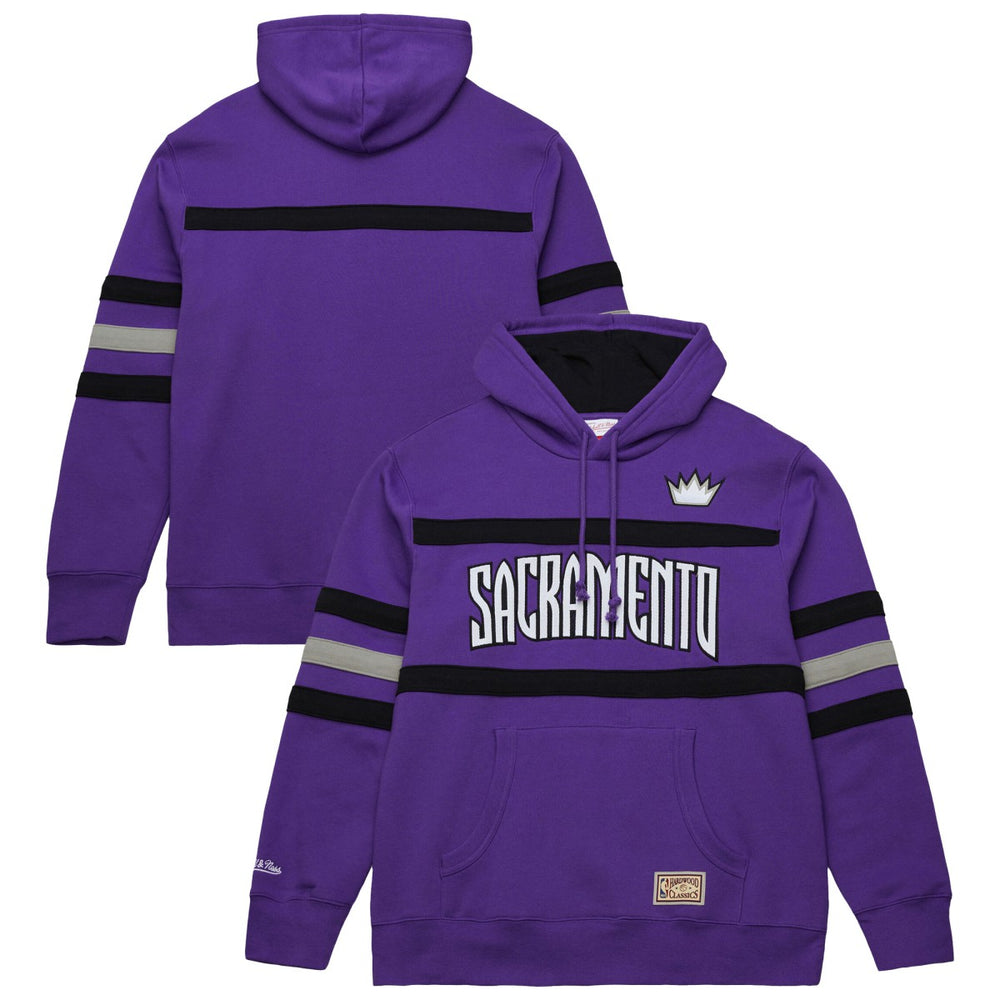 Sacramento Kings Hardwood Classics Nights Head Coach Pullover Hoodie Purple - Mitchell & Ness