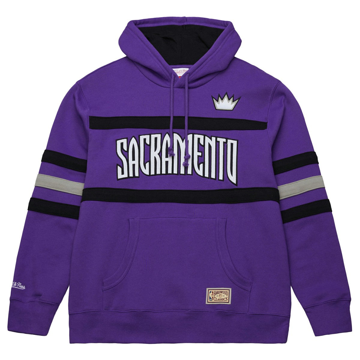 Sacramento Kings Hardwood Classics Nights Head Coach Pullover Hoodie Purple - Mitchell & Ness
