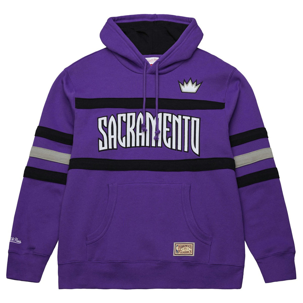 Sacramento Kings Hardwood Classics Nights Head Coach Pullover Hoodie Purple - Mitchell & Ness