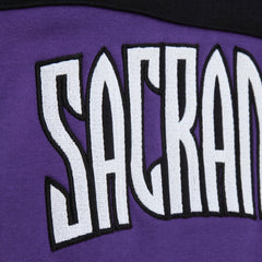Sacramento Kings Hardwood Classics Nights Head Coach Pullover Hoodie Purple - Mitchell & Ness