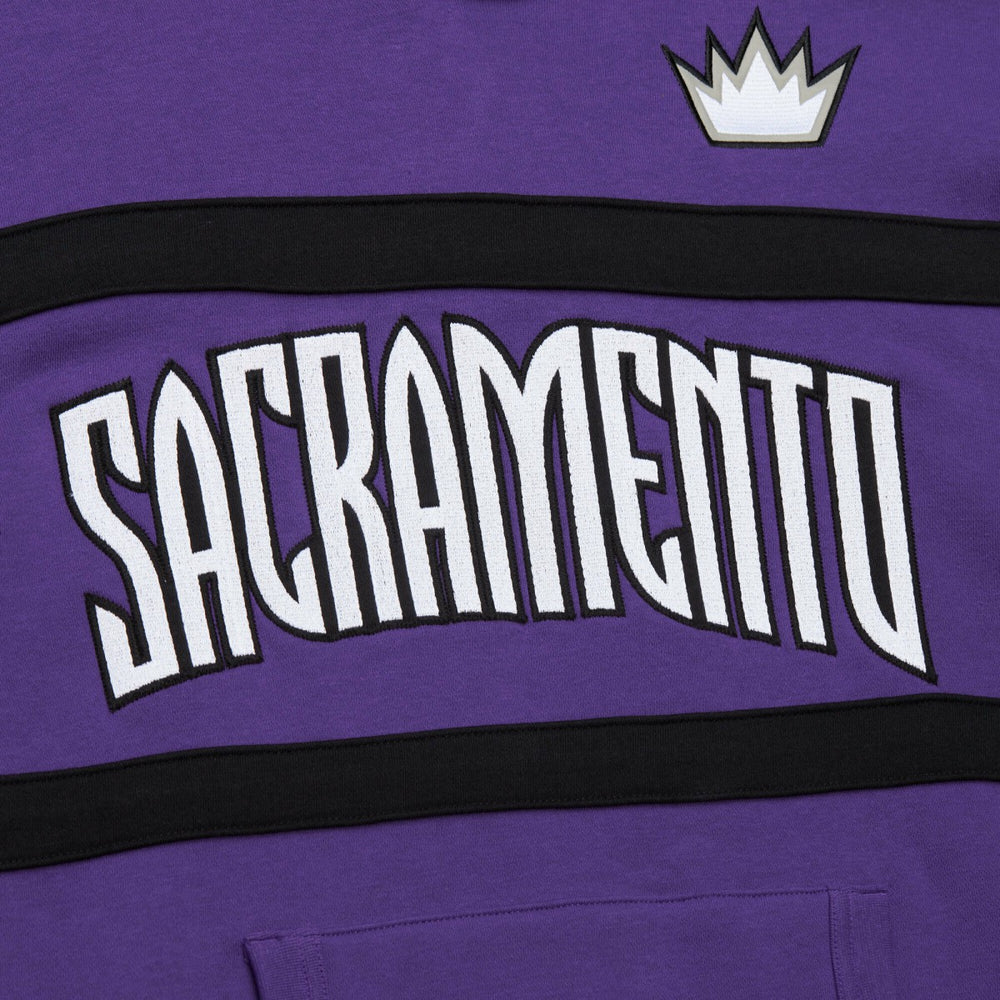 Sacramento Kings Hardwood Classics Nights Head Coach Pullover Hoodie Purple - Mitchell & Ness