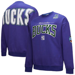 Milwaukee Bucks Hardwood Classics There & Back 2.0 Vintage Pullover Sweatshirt Purple - Mitchell & Ness