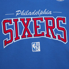 Philadelphia 76ers Hardwood Classics There & Back 2.0 Vintage Pullover Sweatshirt Royal - Mitchell & Ness