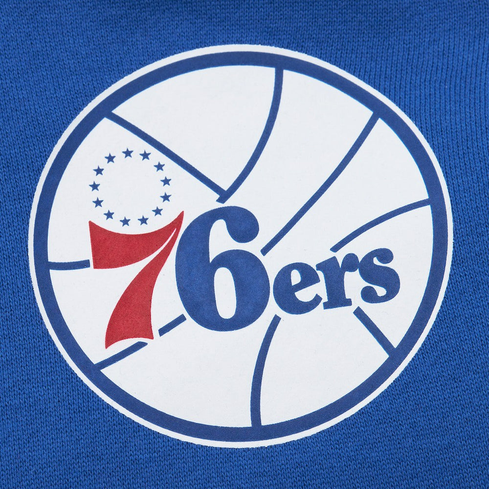 Philadelphia 76ers Hardwood Classics There & Back 2.0 Vintage Pullover Sweatshirt Royal - Mitchell & Ness
