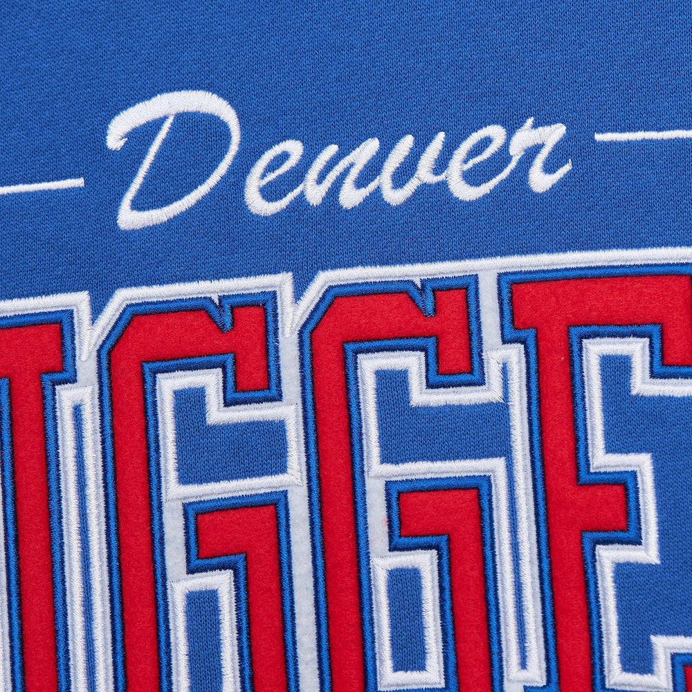 Denver Nuggets Hardwood Classics There & Back 2.0 Vintage Pullover Sweatshirt Royal - Mitchell & Ness outlet